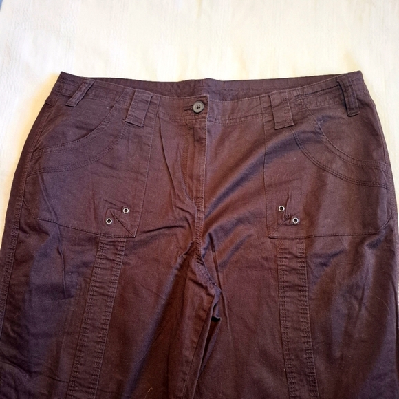 Style & Co women's size 16 brown cropped pants, drawstring cuffs, NWOT - Picture 5 of 9